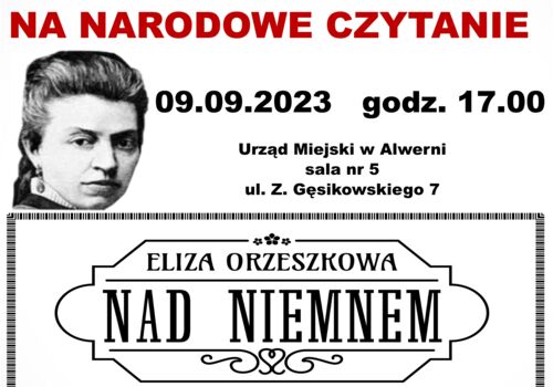 Zapraszamy na Narodowe Czytanie do Alwerni