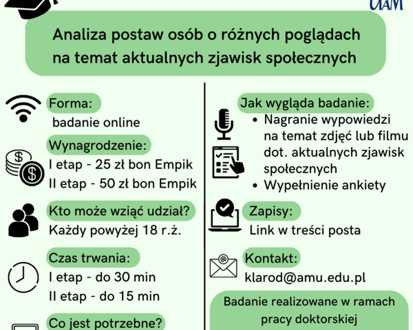 Można pomóc w badaniach do pracy doktorskiej