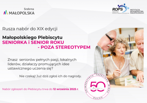 Małopolski Plebiscyt „Seniorka i Senior Roku - Poza Stereotypem”