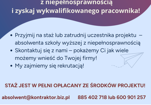 Projekt „Dyplom i co dalej? Absolwenci z niepełnosprawnościami na rynku pracy”