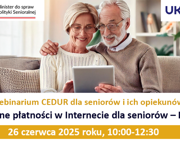 Zapraszamy na bezpłatne webinarium „Bezpieczne płatności w Internecie dla seniorów"